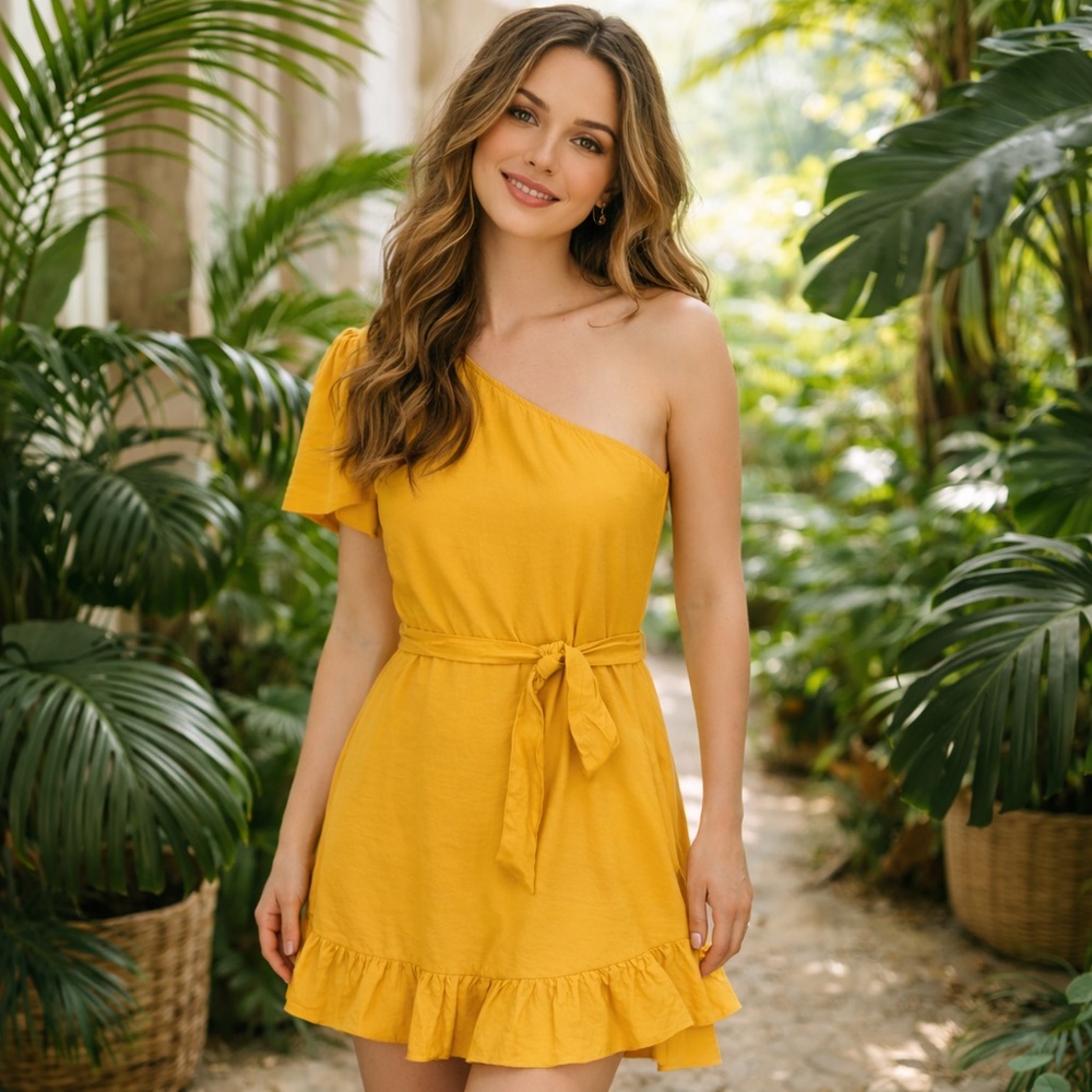 1 State Jungle Boogie Ruffled Dress - XS